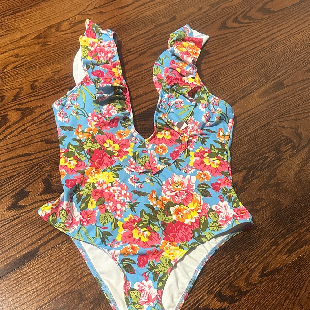 Floral Ruffle womenOne Piece Swimsuit